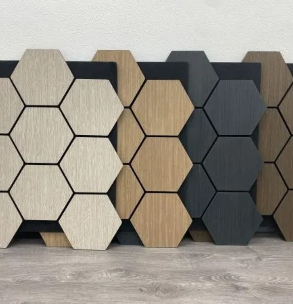 Hexagon Paneel Oak 80x60cm