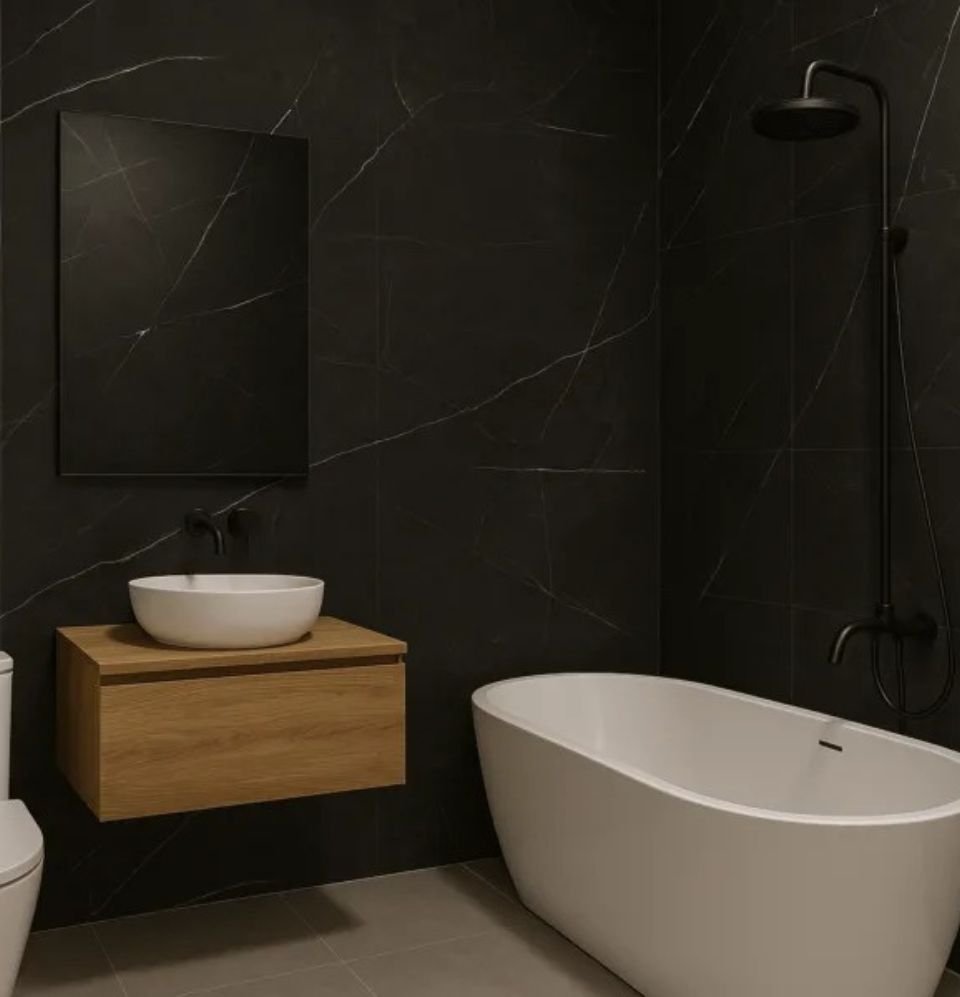 Obsidian Vein – 4 mm Premium Wandpaneel (122×280 cm)