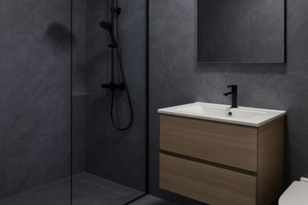 Steel Blue Luxe – 4 mm Premium SPC Wandpaneel 96x280cm 0052