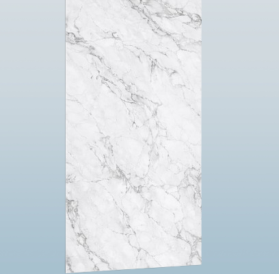 PVC/SPC Marmer Plaat Hoogglans Wit Zilver Waterbestendig Wandpaneel – 244x122cm 3mm