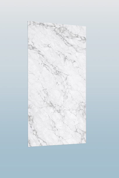 PVC/SPC Marmer Plaat Hoogglans Wit Zilver Waterbestendig Wandpaneel – 244x122cm 3mm