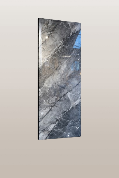 120x260x0,3 cm – PVC Wandpaneel Grijs Steen Marmerlook Hoogglans