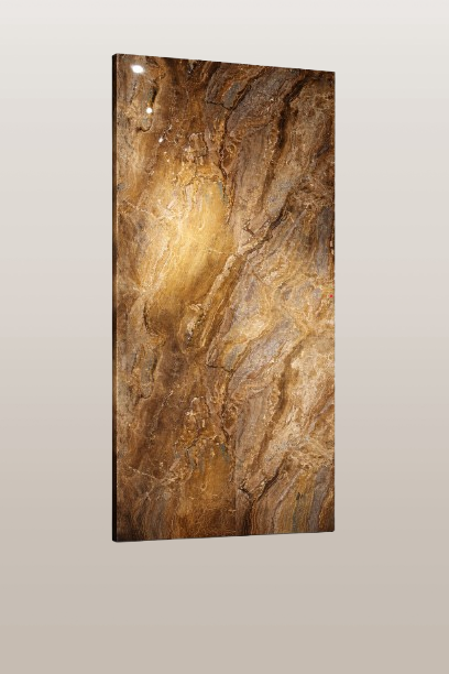 #6 SPC Wandpaneel Aurelio Bruin Marmerlook Hoogglans – 120x280x0,3 cm
